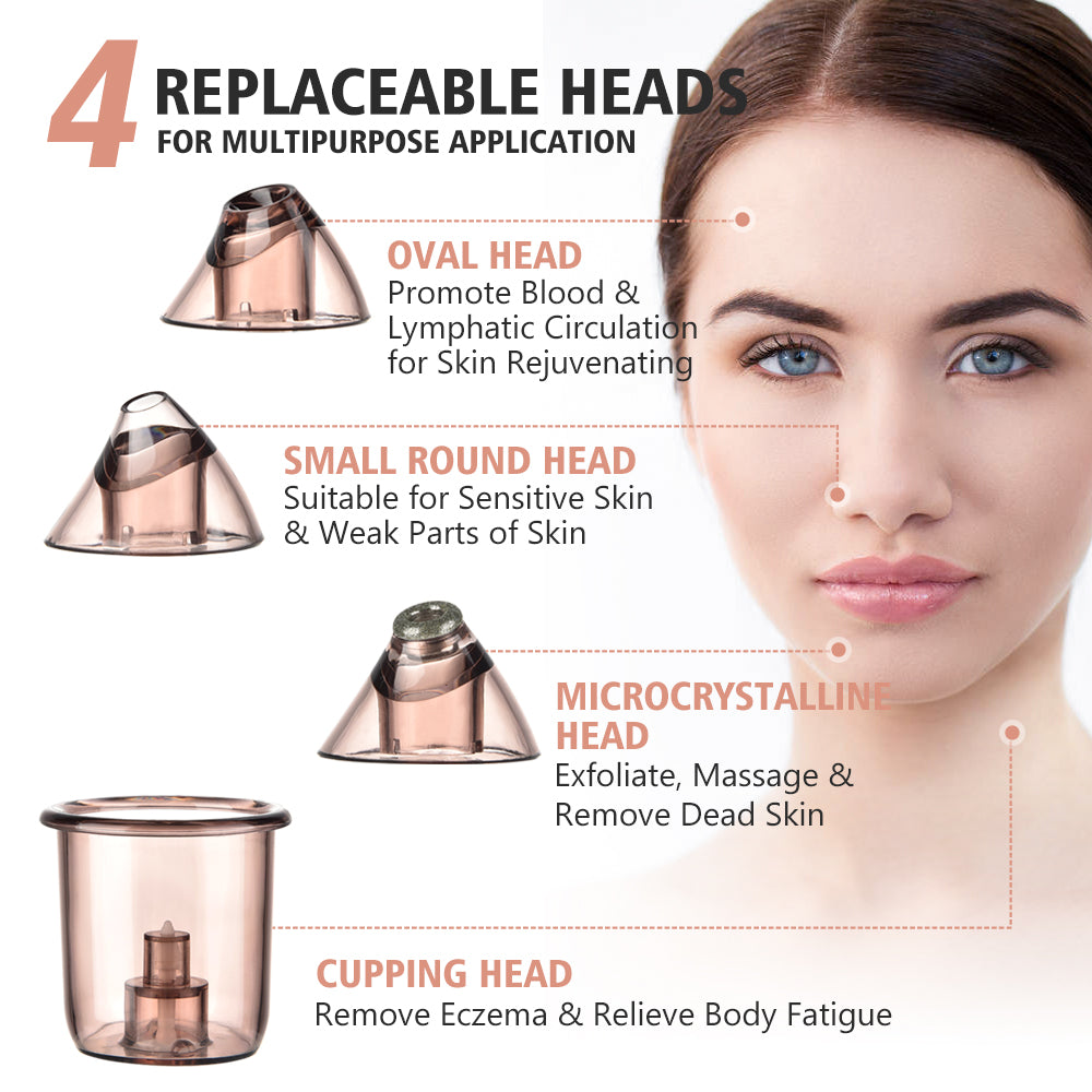 4-in-1 Body Gua Sha Cupping & Blackhead Remover Machine – Facial Pore Deep Cleansing