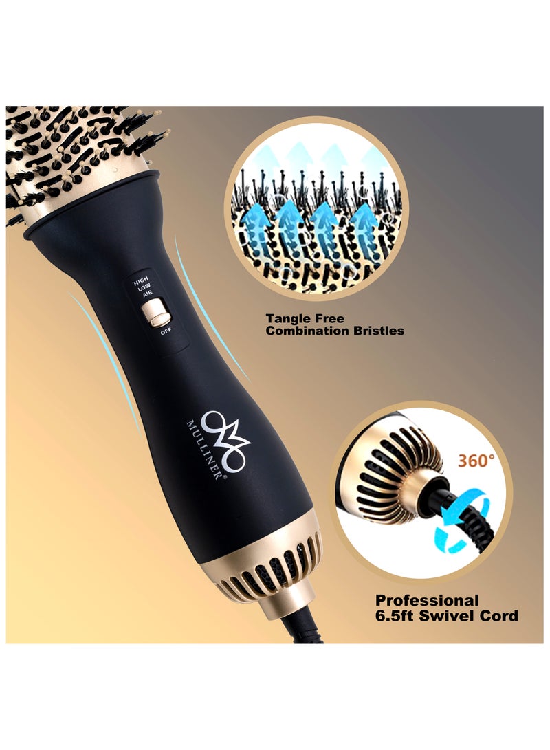 MULLINER Keratin Hot Air Brush – 2-in-1 Hair Dryer & Volumizing Styler