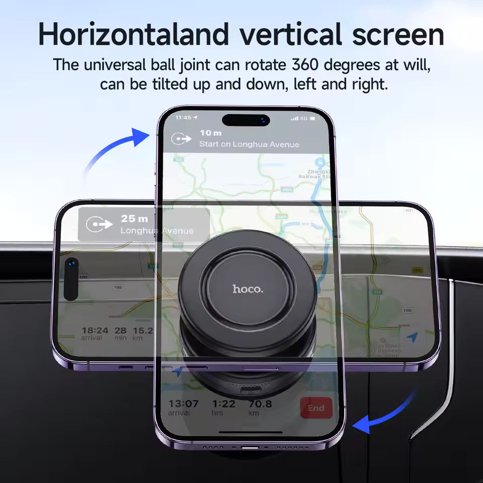 Hoco Dragon Electric Suction-Cup Magnetic Phone Holder, Universal Car & Desk Mount