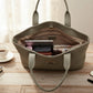 Ribbed Texture Tote Handbag
